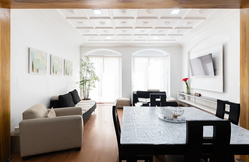 Salón de la Suite Presidencial de Lumina Suites en el Centro Histórico de Cuenca
