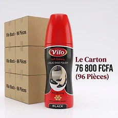 Carton de 96 Pièces Cirage Liquide Auto-Lustrant Noir Vilo – 