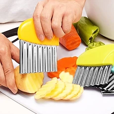Coupe-frites ondulé, couteau trancheur ondulé