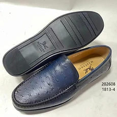 • Mocassin "Mazzaro Italy Design" en cuir gaufré effet autruche