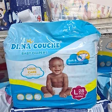 Couches bébé -Di.Na Couche;Carton de 05 paquets/28 piéces 