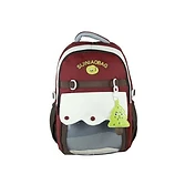 Sac à dos écolier bordeaux et blanc