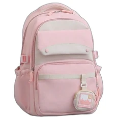 Sac à dos écolier rose multi-poches
