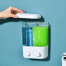 Distributeur de savon liquide mural double