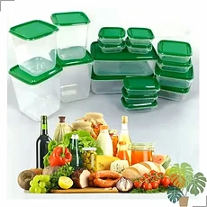 Lot de 17 boîtes de conservation alimentaires en plastique
