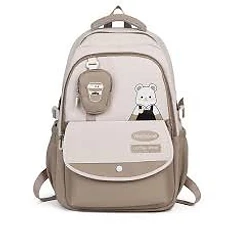 Sac à dos écolier kaki motif souris