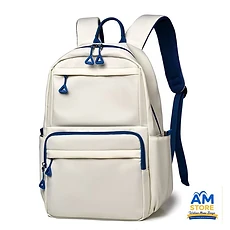 Sac à dos Écru Liseré Bleu