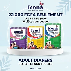 Pack de 06 paquets/10 pieces Icona London Premium Adult Diapers