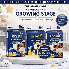 Pack de 05 paquets Couches Bébé Icona London 