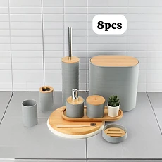Ensemble d'accessoires de salle de bain moderne (Set de 6 à 8 pièces)