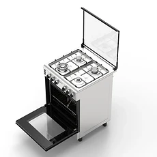 Cuisinière à gaz de la marque VERTA, un modèle à 4 feux compact et moderne