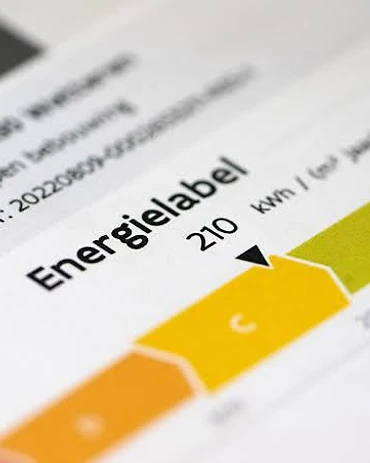 Voorbeeld van een EPC-label, energielabel C