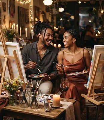 Couples paint date night