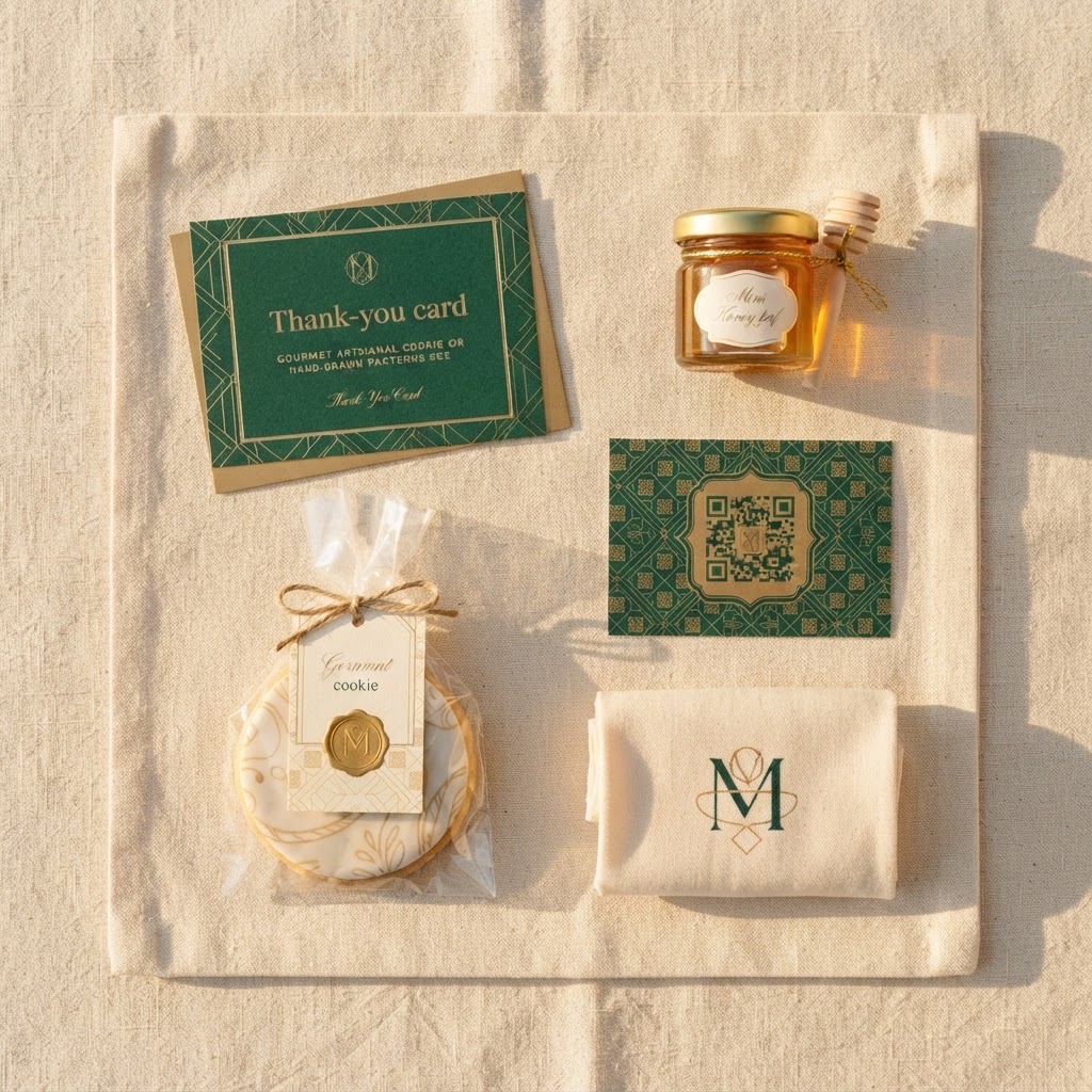 Prosperity Bag luxury event items flat-lay