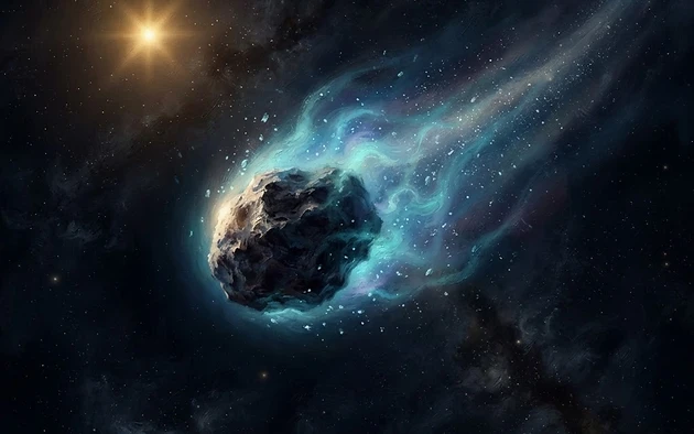 Illustration for: A Cocktail from the Cosmos: Interstellar Comet 3I/ATLAS Is Positively Dripping with Methanol