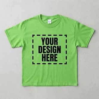 Safety Green tee with Your Design Here placeholder