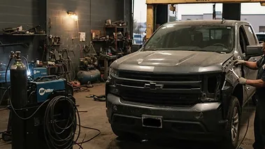 Collision repair bay at Legacy Collision Center in Farmington, NM