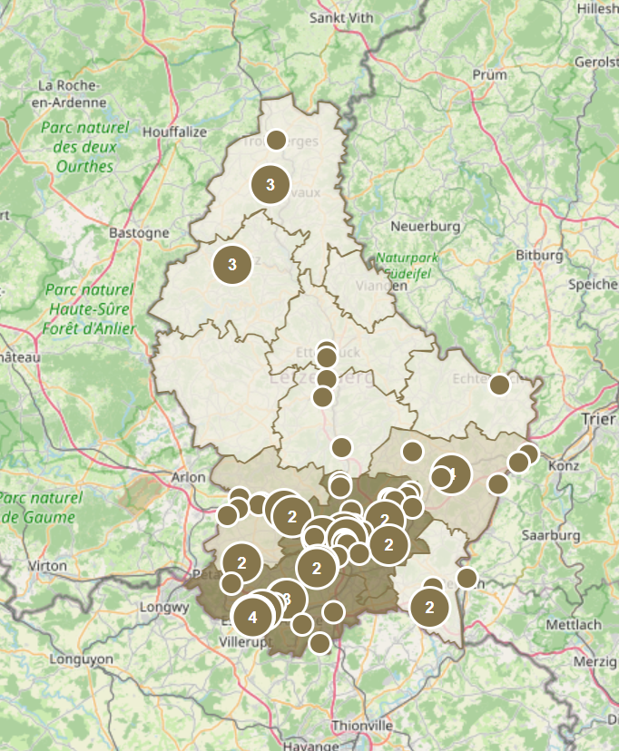 Dual-Use Atlas Luxembourg — georeferenced map