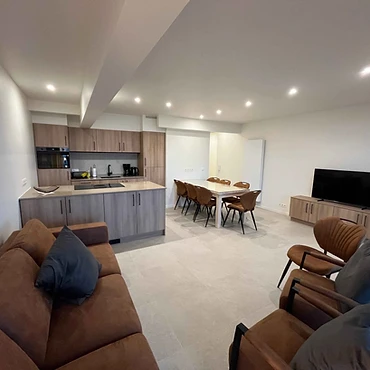 Living room & open kitchen