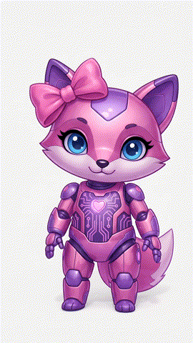 Kehlani's animated AI fox robot buddy