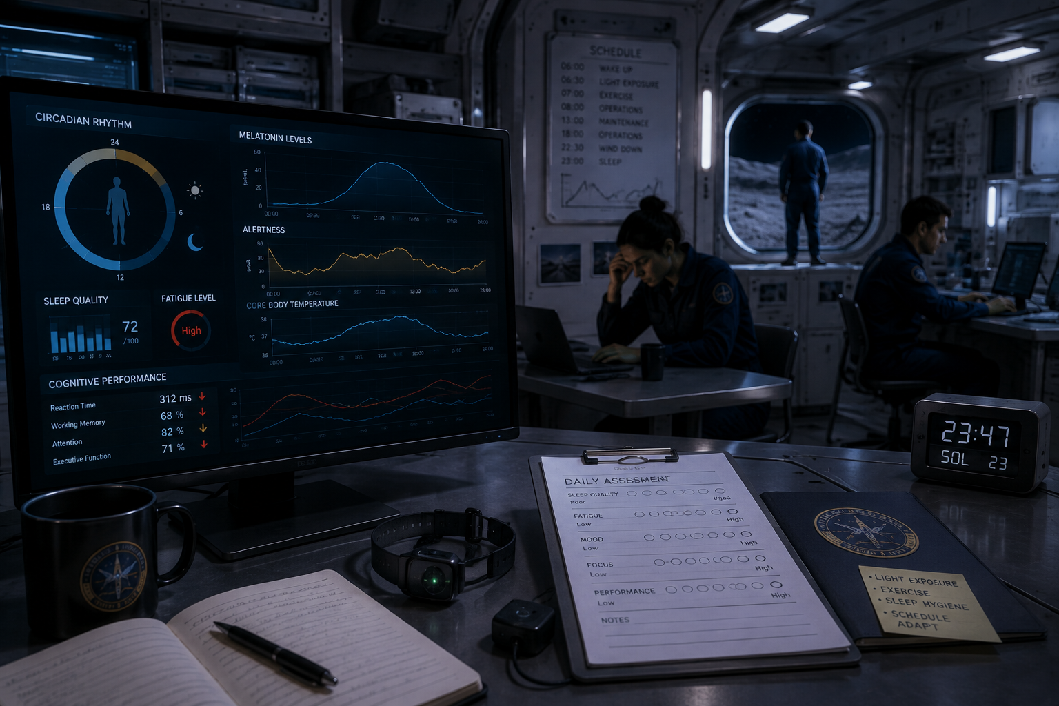 Visual representation of Circadian Drift: Evaluating Sleep, Fatigue, and Performance Adaptation in Analog Astronaut Crews research project