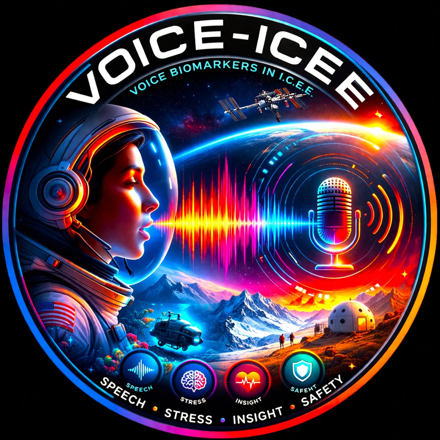 Visual representation of VOICE-ICEE: Voice Biomarkers in Isolated, Confined, and Extreme Environments research project