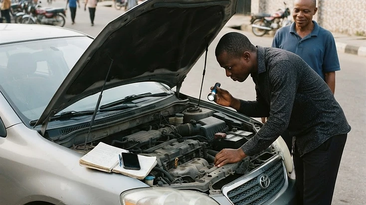 Used car inspection before buying a vehicle in Asaba