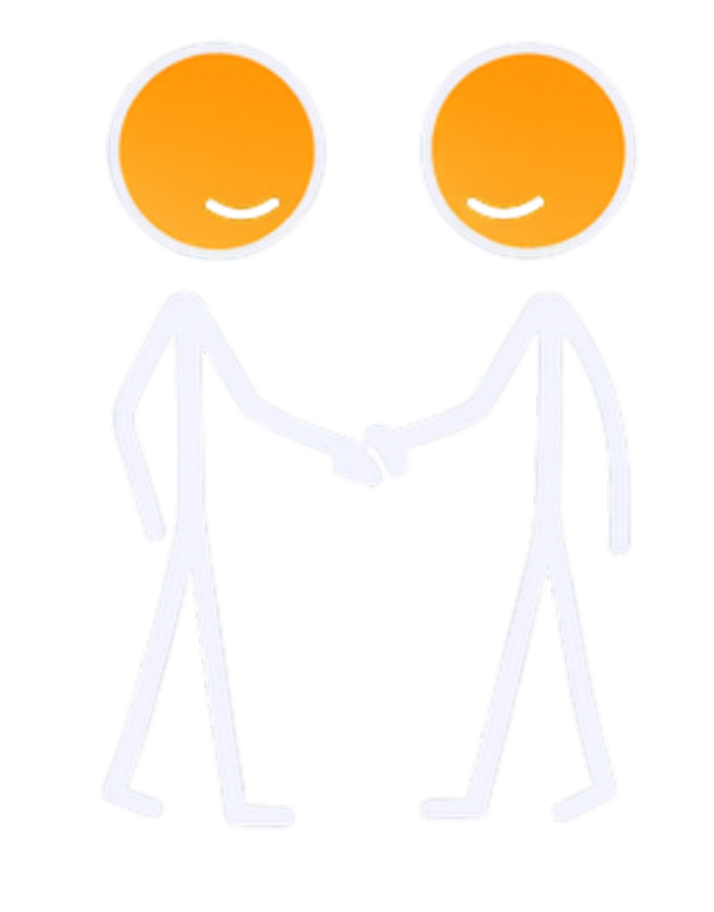 Two figures shaking hands