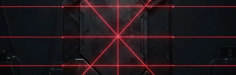 Obsidian structure scanned by laser lines