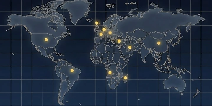 World map of MMVM International operational locations