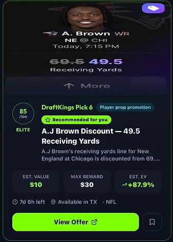 A.J. Brown offer card
