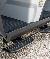 Golf cart side step and wheel detail