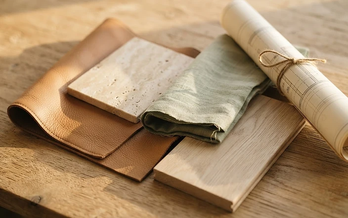 Material Study · Leather & Stone