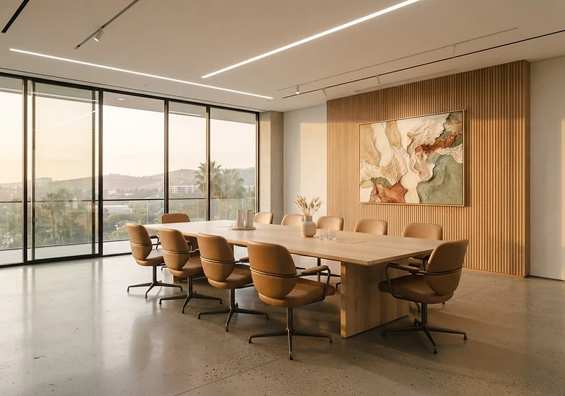 Corporate boardroom designed like a gallery