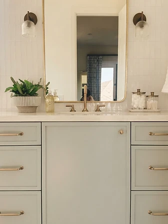 Sage Vanity & Gold Detail