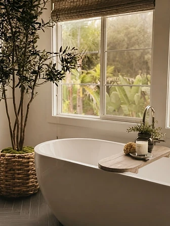 Soaking Tub & Olive Tree