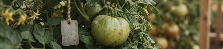 A close-up view of a tomato plant with healthy green foliage partially shading red, ripening tomatoes on a bright sunny day.