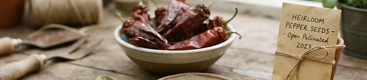 A close-up view of a person's hands carefully removing light-colored seeds from a fully ripened red bell pepper onto a white ceramic plate.