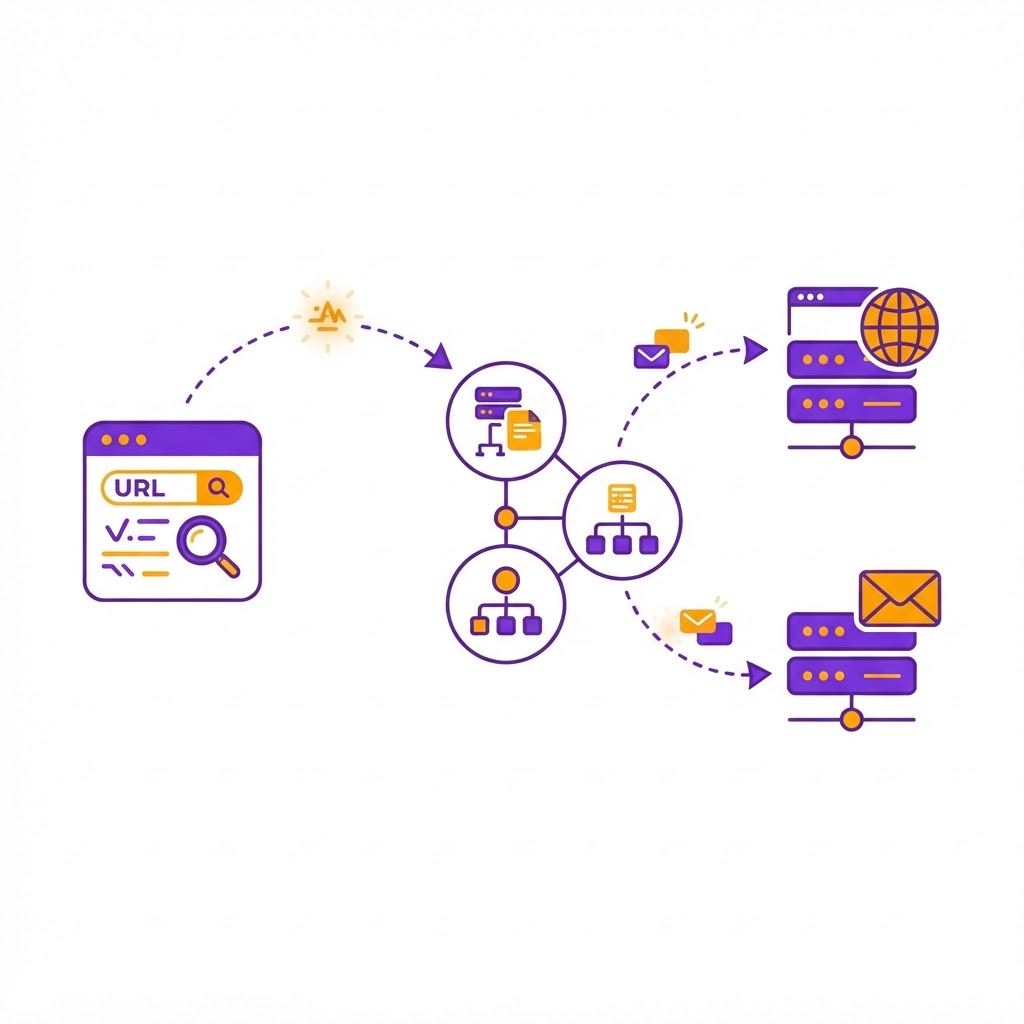 How DNS records connect a domain to its servers