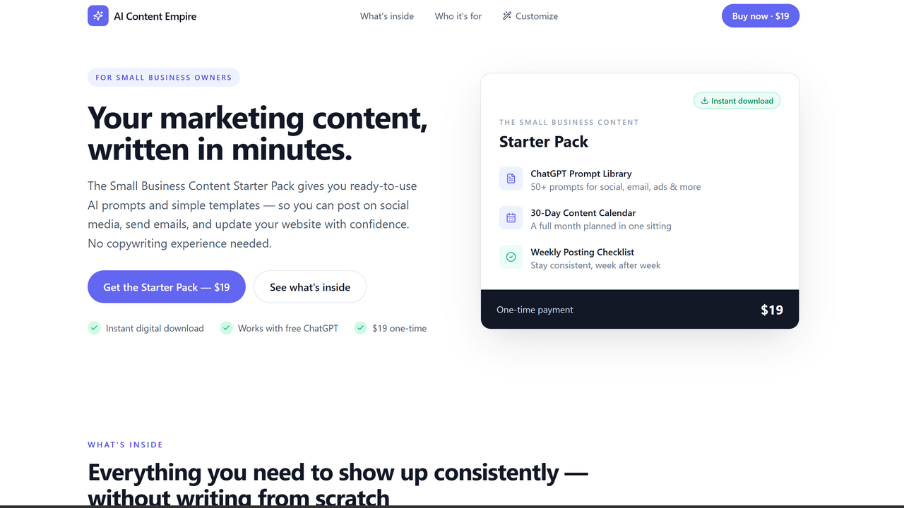 AI Content Empire template preview