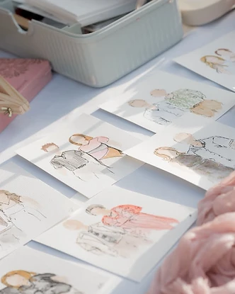 Live watercolour portrait