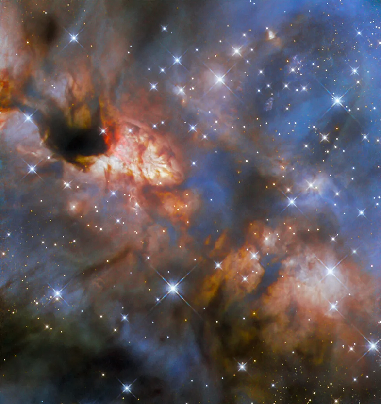 Hubble telescope observes a star being born.