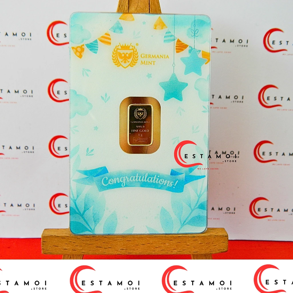 Germania Mint 2026 Germania Mint, 2026, Gold Bar, 1G, 999.9 Gold, Congratulations: Baby Boy!
