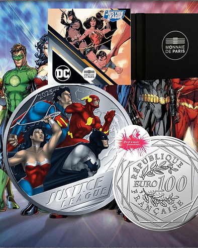 France 2025 €100 France, 2025, 100 euro, Silver Coin , DC: Justice League !