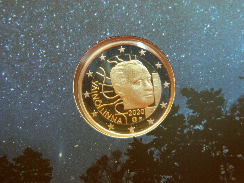 Finland 2020 €2 Finland, 2020,  Väinö Linna,  Proof, 2 Euro Coin bimetallic