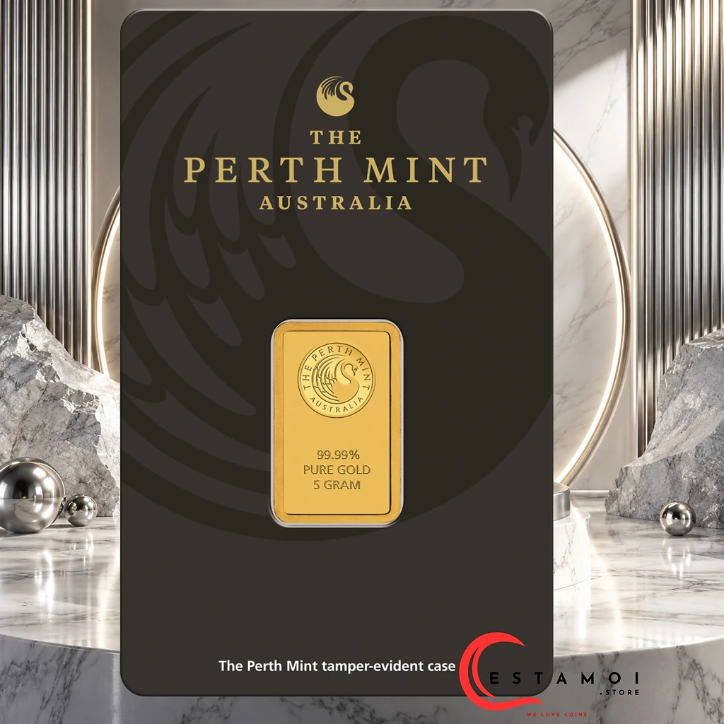 Australia Australia, The Perth Mint, Kangaroo, 5 g Gold Bar, Au999.9, Minted Bar
