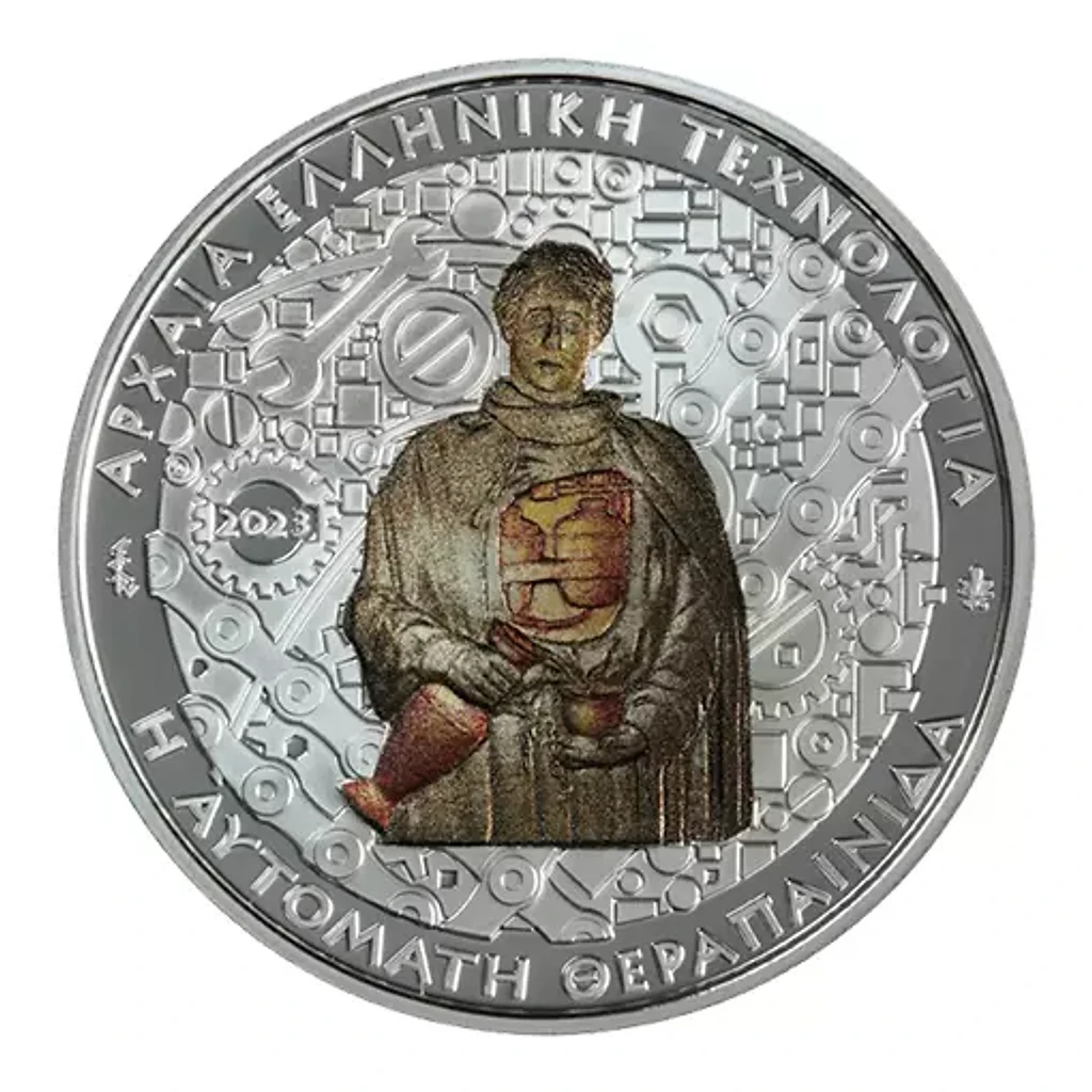 Greece 2023 €10 Greece, 2023,  10 Euro, Silver Coin, Maidservant of Philo: The 1st Robot, Proof!