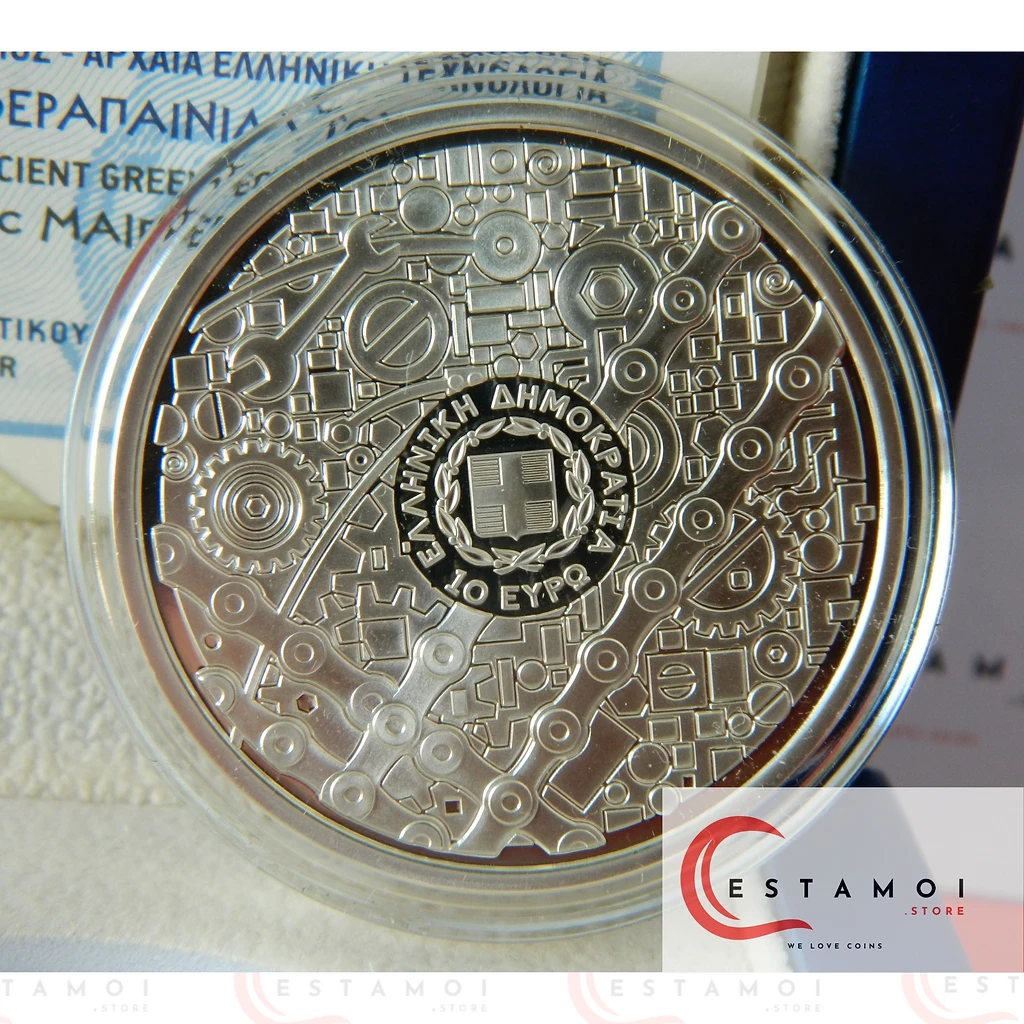 Greece 2023 €10 Greece, 2023, 10 Euro, Silver coin, Proof, Philo's Maid, World's 1st Robot!