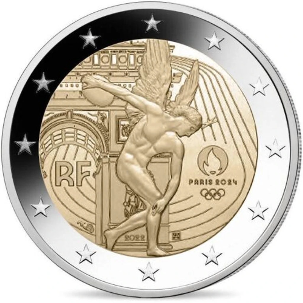 France 2022 €2 France, 2022, Paris 2024 Olympics, 2 euro coin, Proof in Box with COA bimetallic
