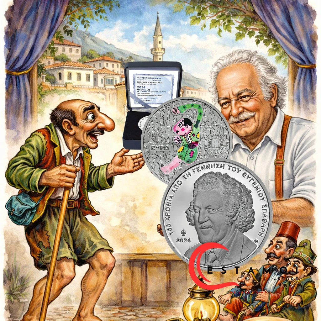 Greece 2024 €6 Greece, 2024, 6 Euro Coin, Silver, Proof, 1 Karagiozis ! Spatharis!